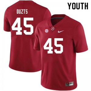NCAA Youth Alabama Crimson Tide #45 Robbie Ouzts Stitched College 2021 Nike Authentic Crimson Football Jersey SY17I62PO